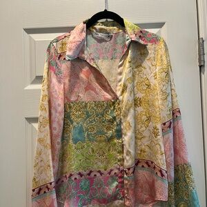Zara Multicolor Baroque Print Shirt